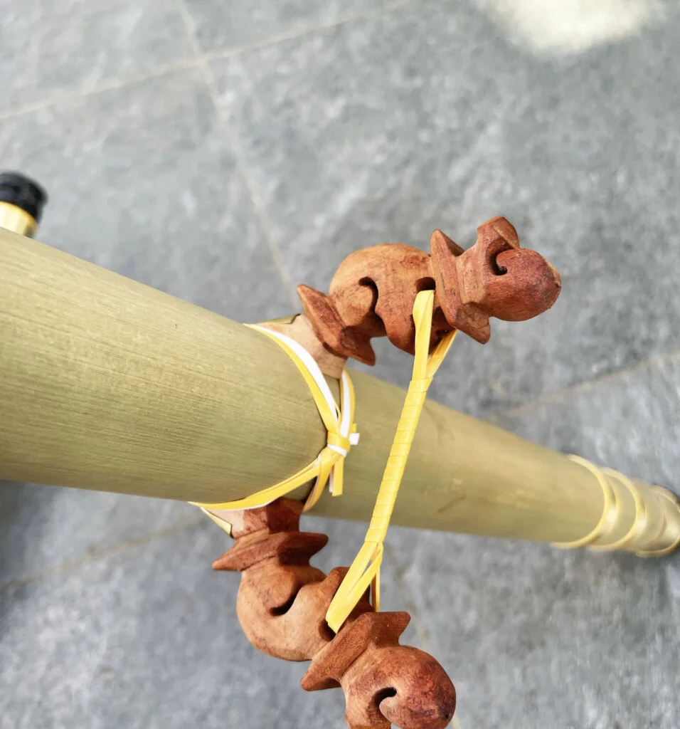 Điếu nứa bọc đồng trơn 66cm trang trí bắt mắt